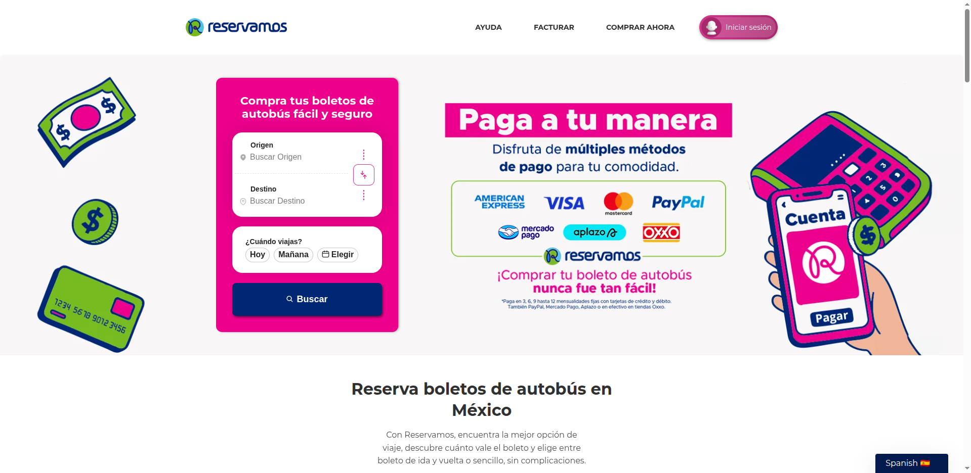 Reservamos - Captura del sitio